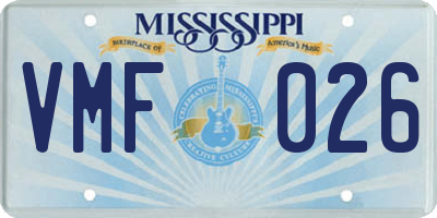 MS license plate VMF026