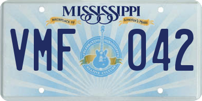 MS license plate VMF042