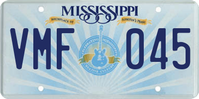MS license plate VMF045