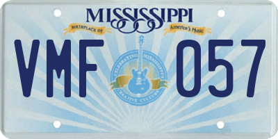 MS license plate VMF057
