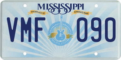 MS license plate VMF090