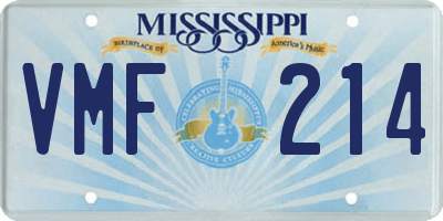 MS license plate VMF214