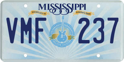 MS license plate VMF237