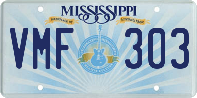 MS license plate VMF303