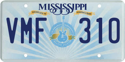 MS license plate VMF310