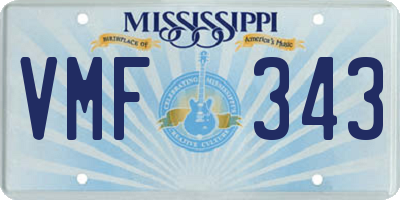 MS license plate VMF343