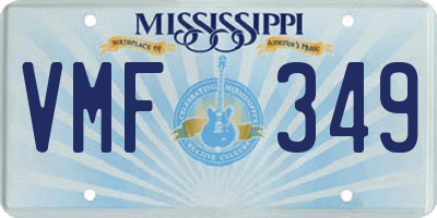 MS license plate VMF349