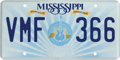 MS license plate VMF366