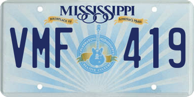 MS license plate VMF419