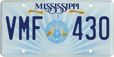 MS license plate VMF430
