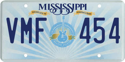 MS license plate VMF454