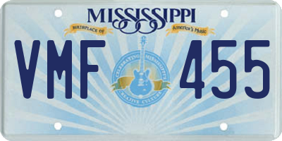 MS license plate VMF455