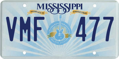 MS license plate VMF477