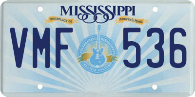 MS license plate VMF536