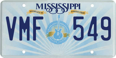 MS license plate VMF549