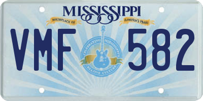 MS license plate VMF582
