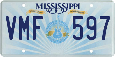 MS license plate VMF597