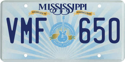 MS license plate VMF650