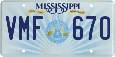 MS license plate VMF670