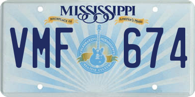 MS license plate VMF674
