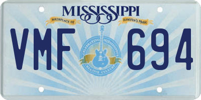 MS license plate VMF694
