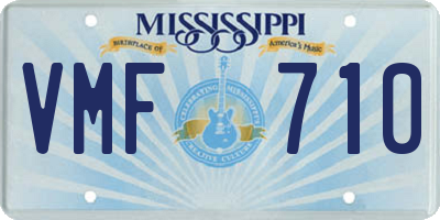 MS license plate VMF710