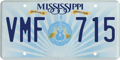 MS license plate VMF715