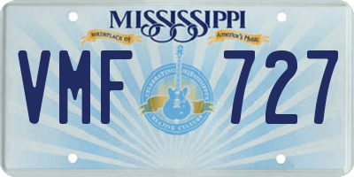 MS license plate VMF727