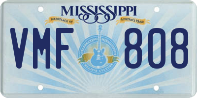 MS license plate VMF808