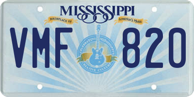MS license plate VMF820