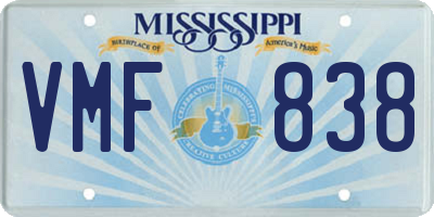 MS license plate VMF838