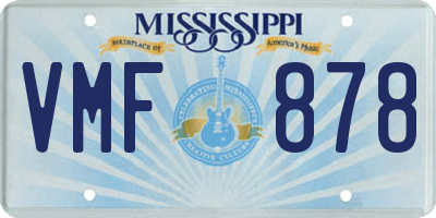 MS license plate VMF878
