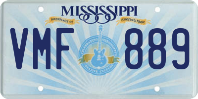 MS license plate VMF889