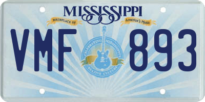 MS license plate VMF893