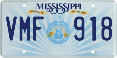 MS license plate VMF918