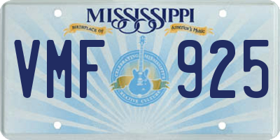 MS license plate VMF925