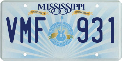 MS license plate VMF931