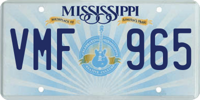MS license plate VMF965