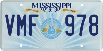 MS license plate VMF978