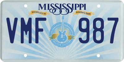 MS license plate VMF987
