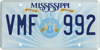 MS license plate VMF992