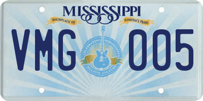 MS license plate VMG005