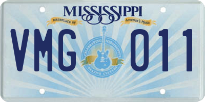 MS license plate VMG011