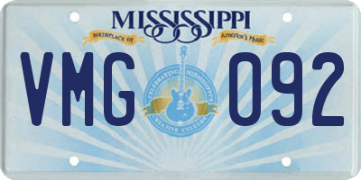 MS license plate VMG092