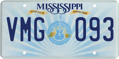 MS license plate VMG093