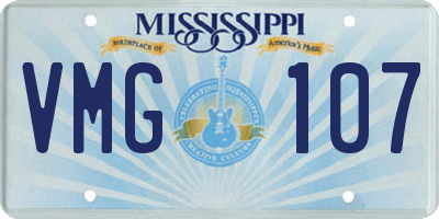 MS license plate VMG107