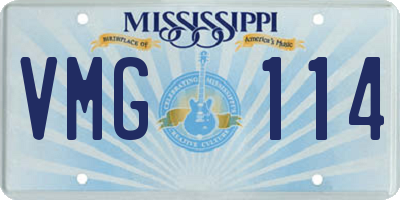 MS license plate VMG114