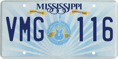 MS license plate VMG116