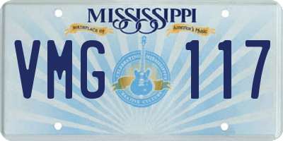 MS license plate VMG117