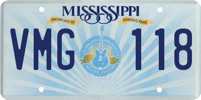MS license plate VMG118